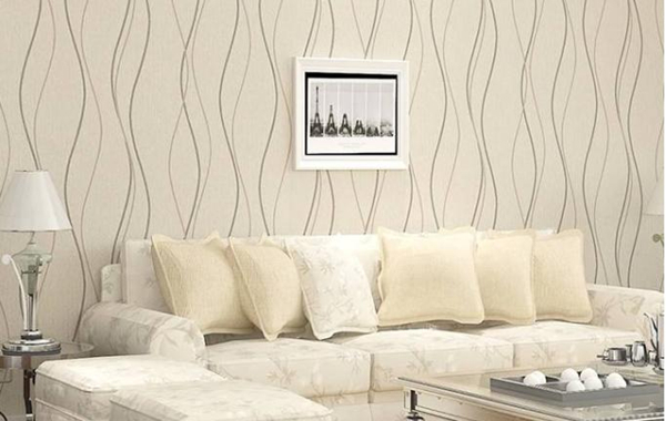 长条纹壁纸-沙发、电视背景墙装修材料推荐